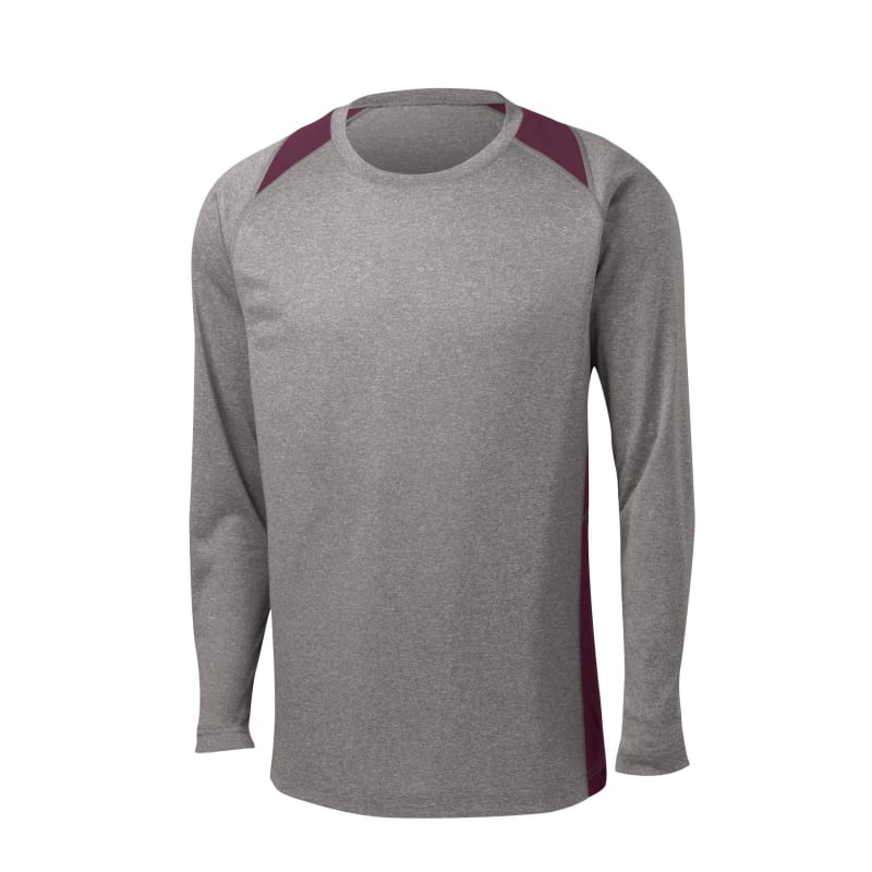 Sport-Tek Long Sleeve Heather Colorblock Contender Tee. 24