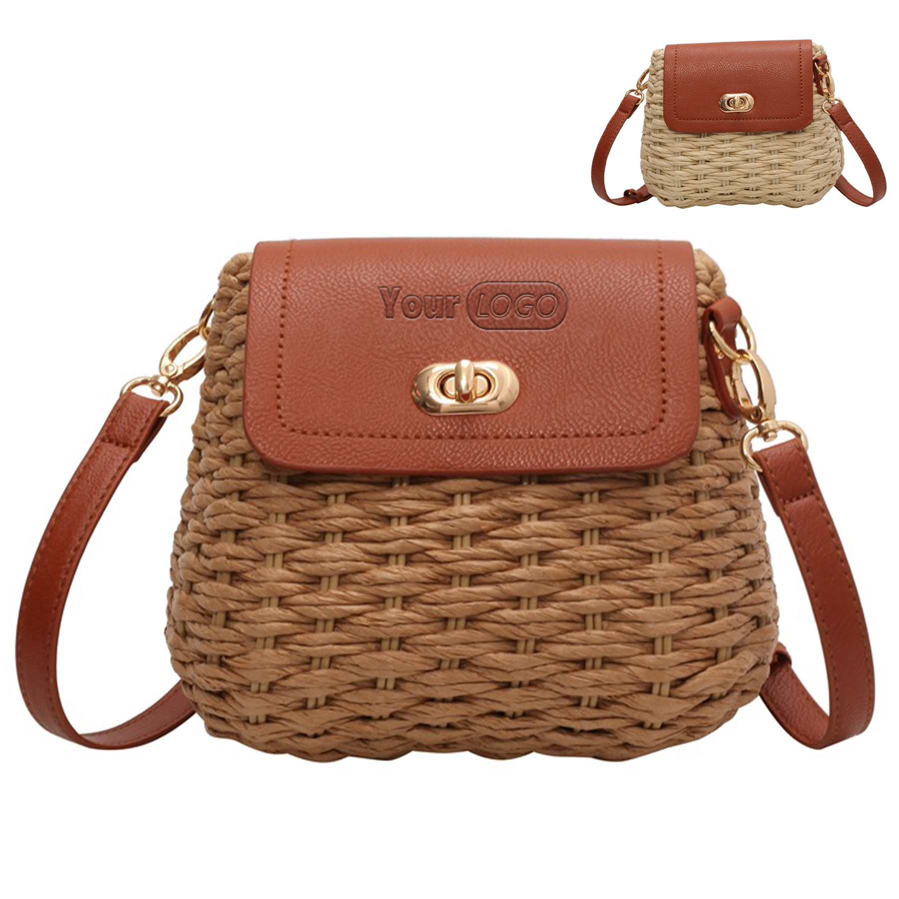 Jute Versatile cross-body straw bag 7