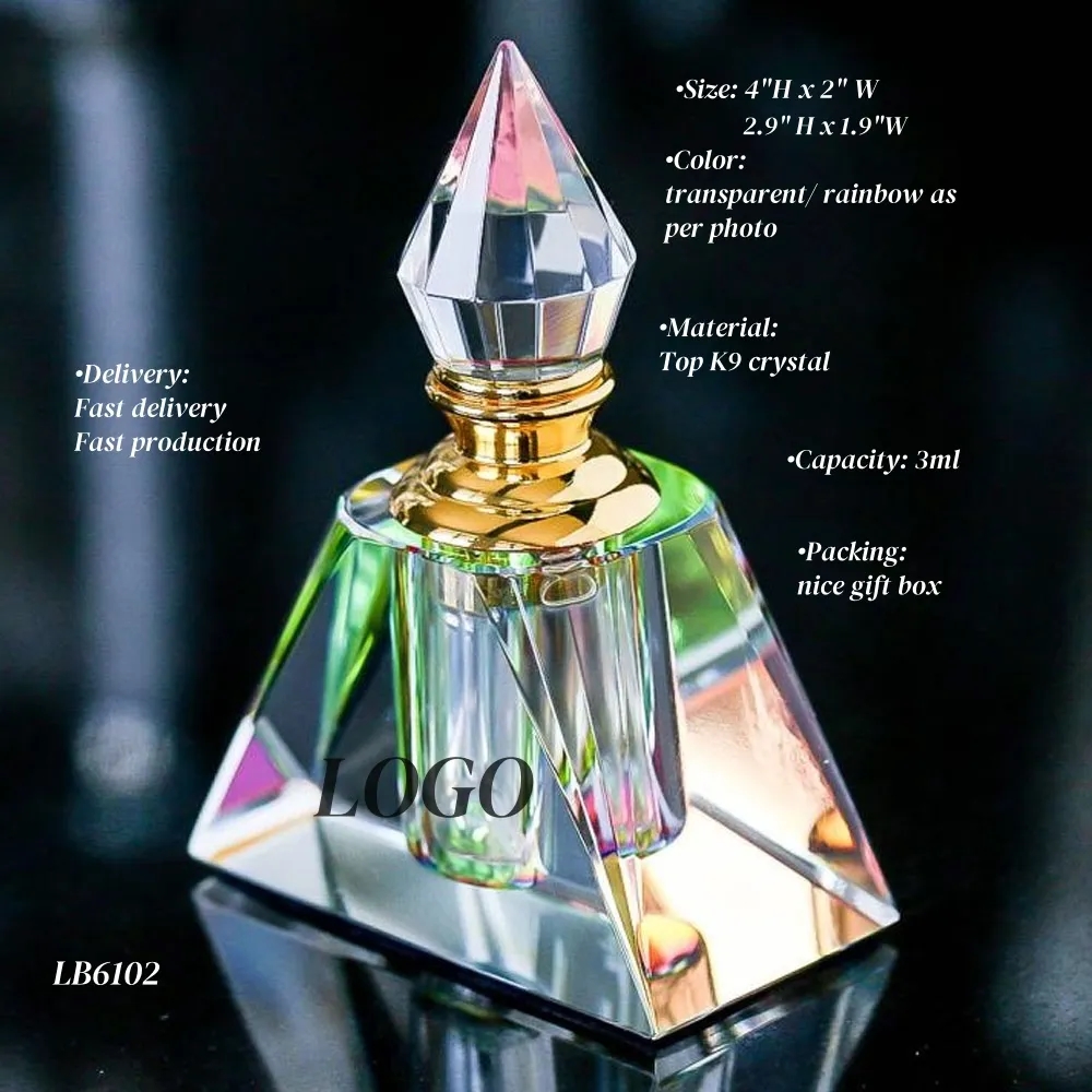 vintage Crystal Perfume Bottle Empty 6