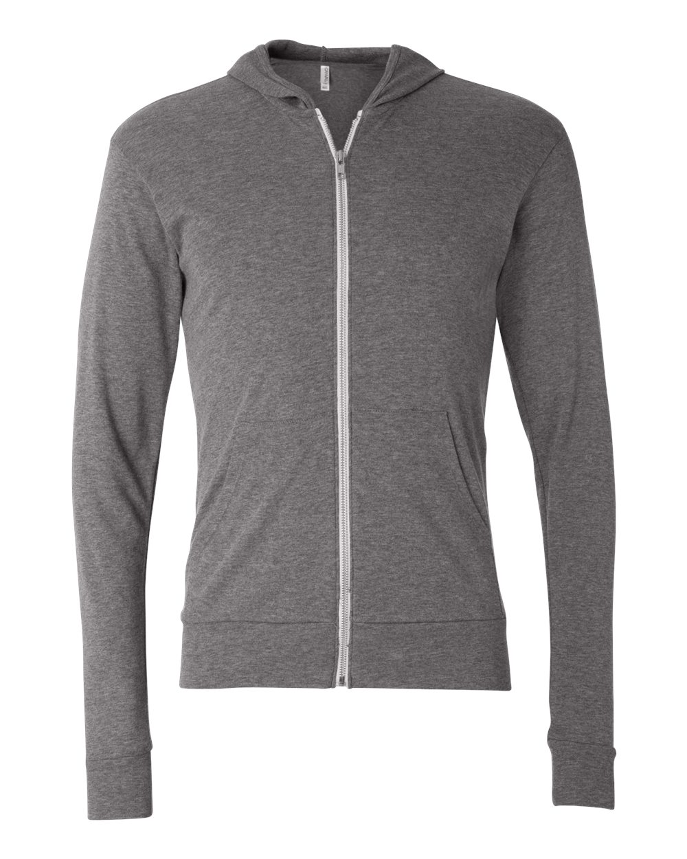 Unisex Triblend Lightweight Full-Zip Hooded Long Sleeve Tee - 3939 6
