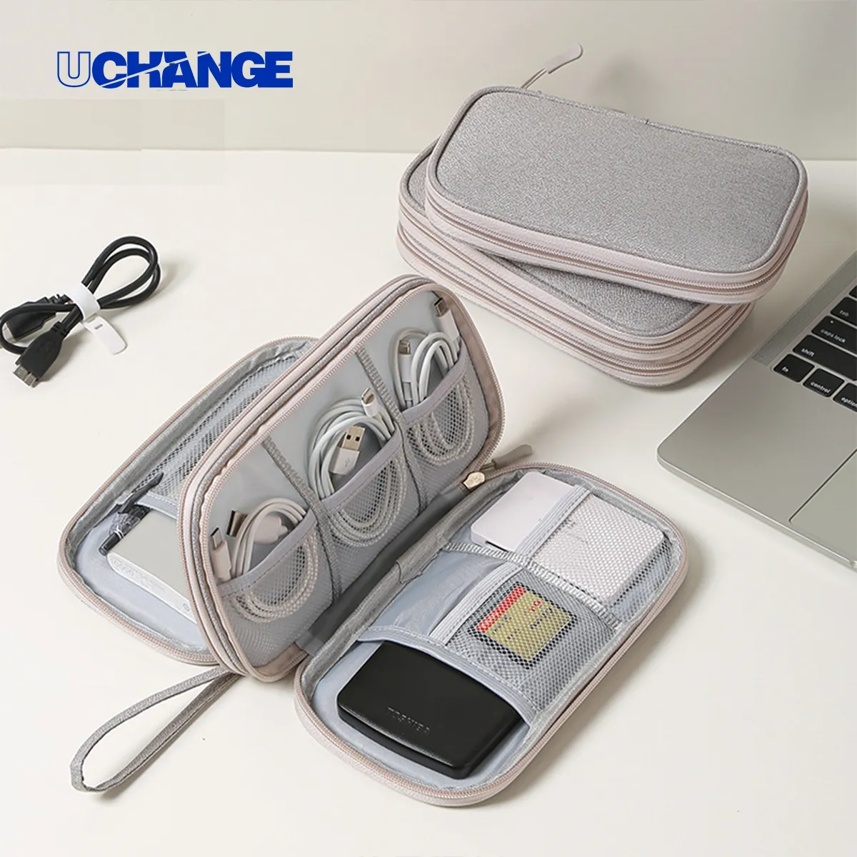 Travel Cable Organizer Case With Power Bank Pocket 2