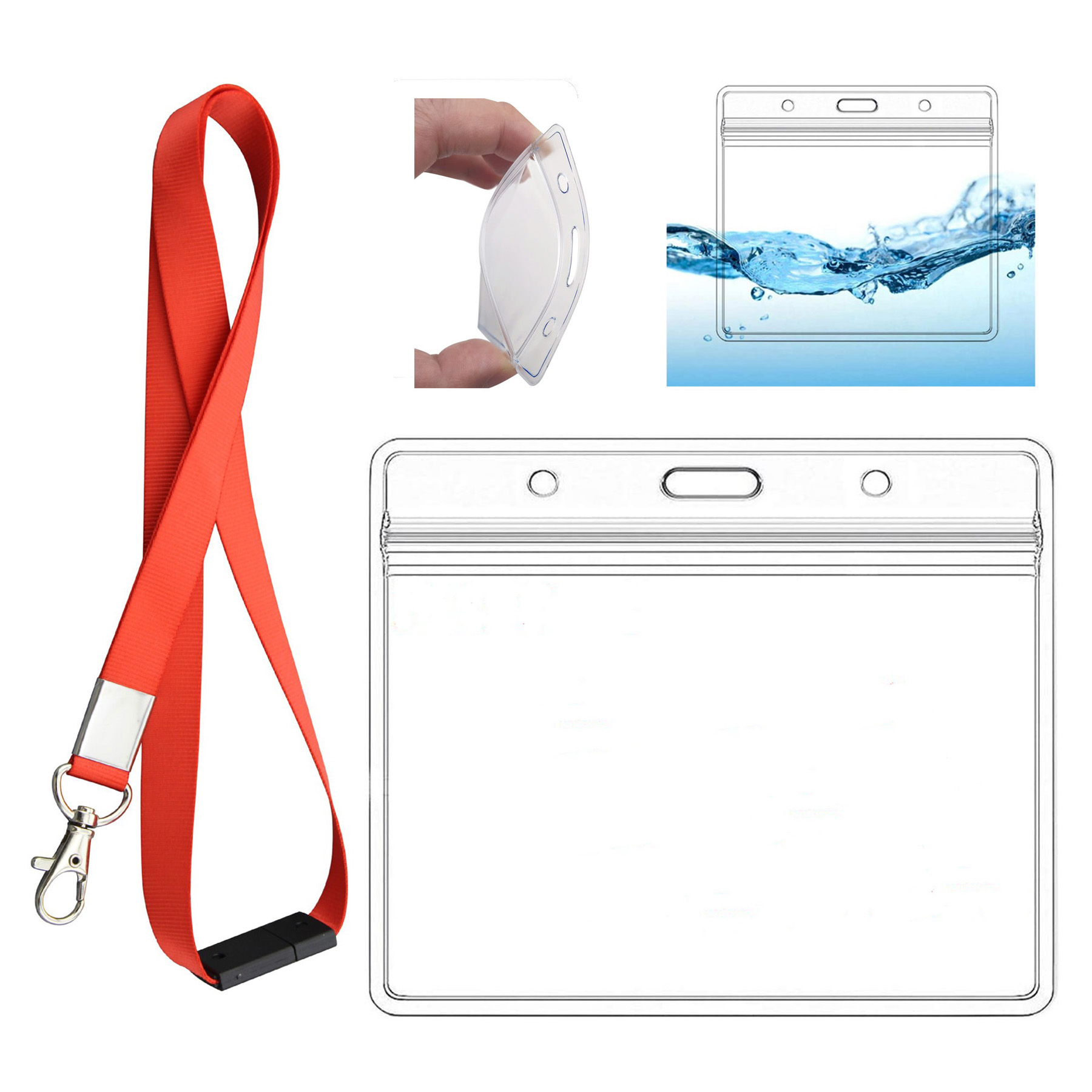 Breakaway Lanyard And Clear WaterproofBadge Holder 1