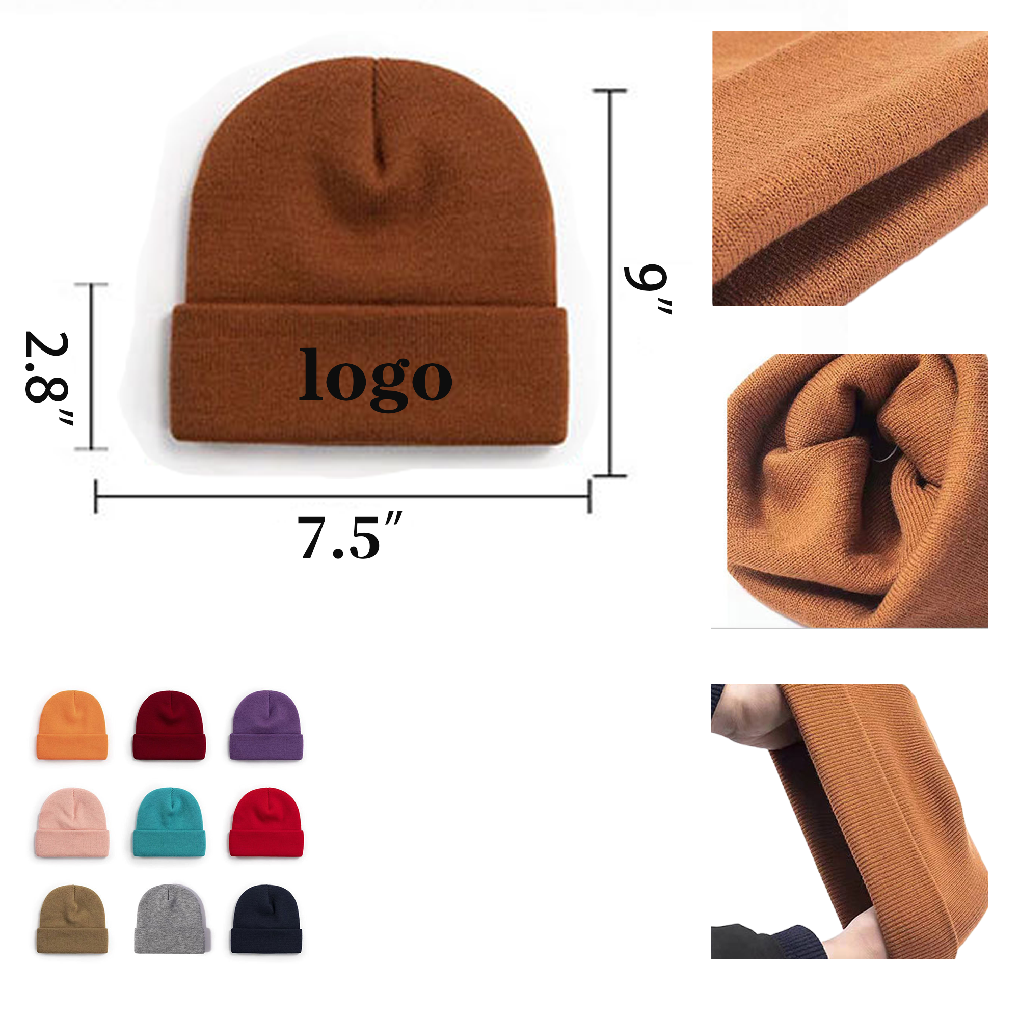 Customizable knitted multi scene warm hat 1