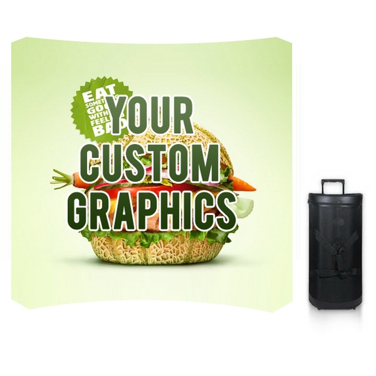 8-Foot Curved Fabric Pop Up with Graphic 2