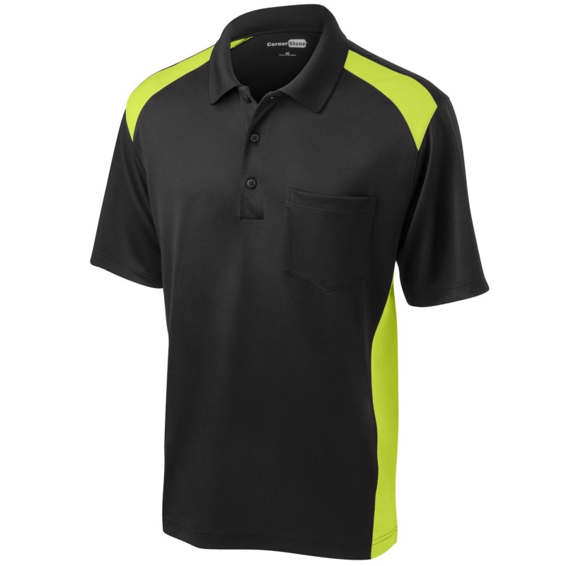 CornerStone Select Snag-Proof Two Way Colorblock Pocket Polo. 1