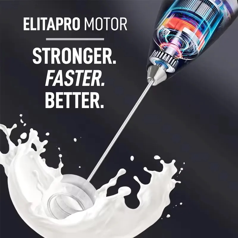 Electric Powerful Milk Frother Handheld Foam Maker 7