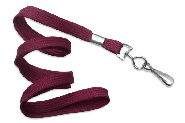 3/8" Blank Lanyard w/Swivel Hook (Maroon Red) 2
