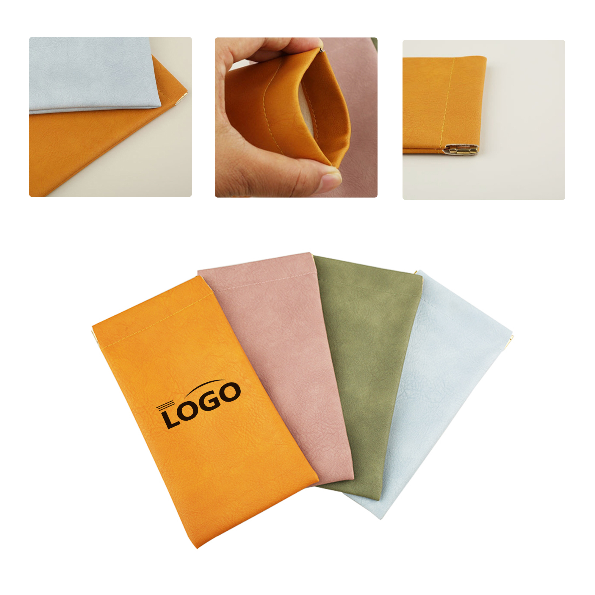 MOQ50 Custom Automatic Closing PVC Glasses Pouch 1