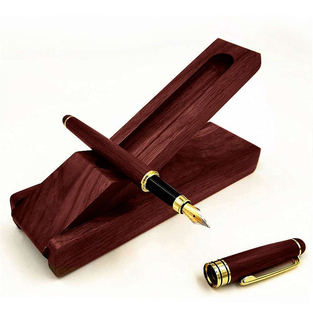 GreenGift - EcoLuxe Rosewood Roller Pen Set 1