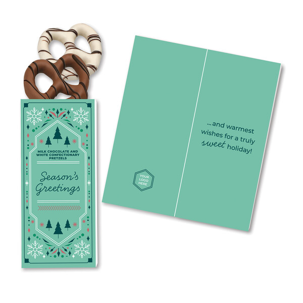 Full-Color Custom Sweeter Cards with Chocolate Dipped Pretzels