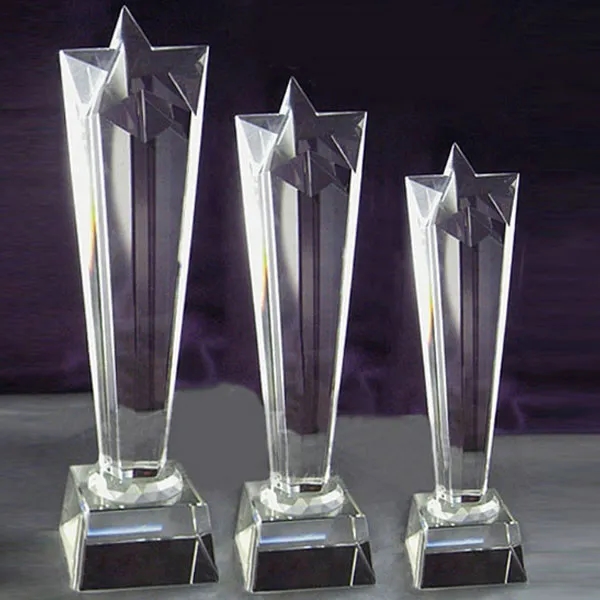Pentagram Shaped Crystal Award Trophy 4