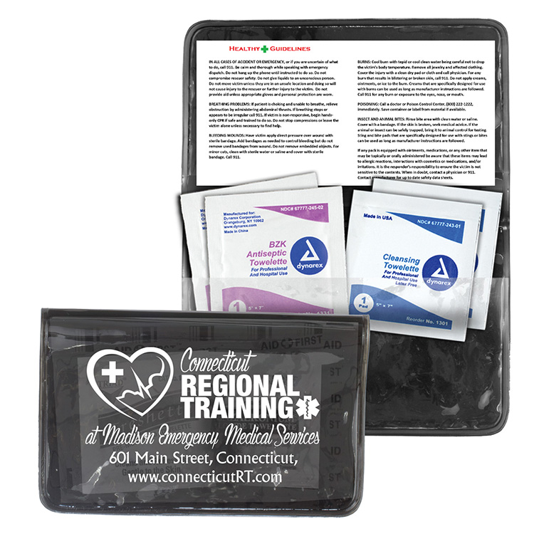 "Crescent" Antiseptic & Disinfectant Wipes Pack In Translucent Vinyl pouch 26