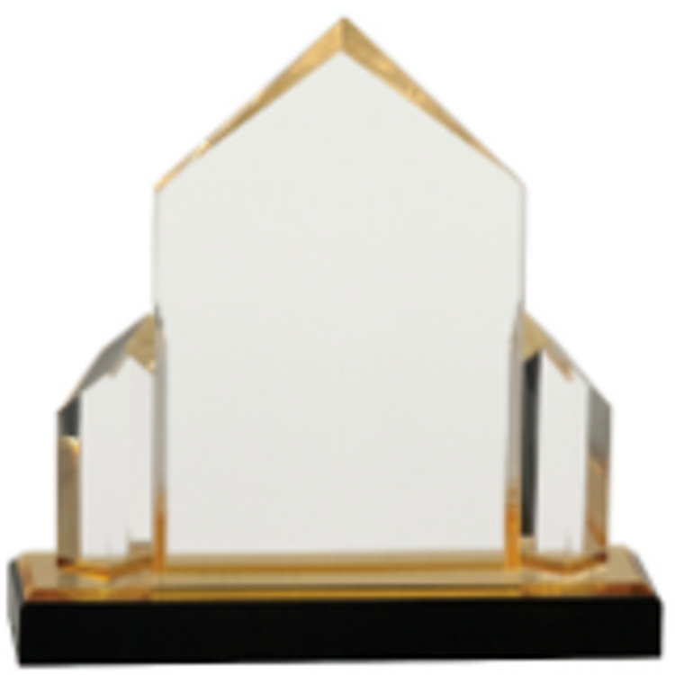 7" x 7" Gold Jewel Post Impress Award