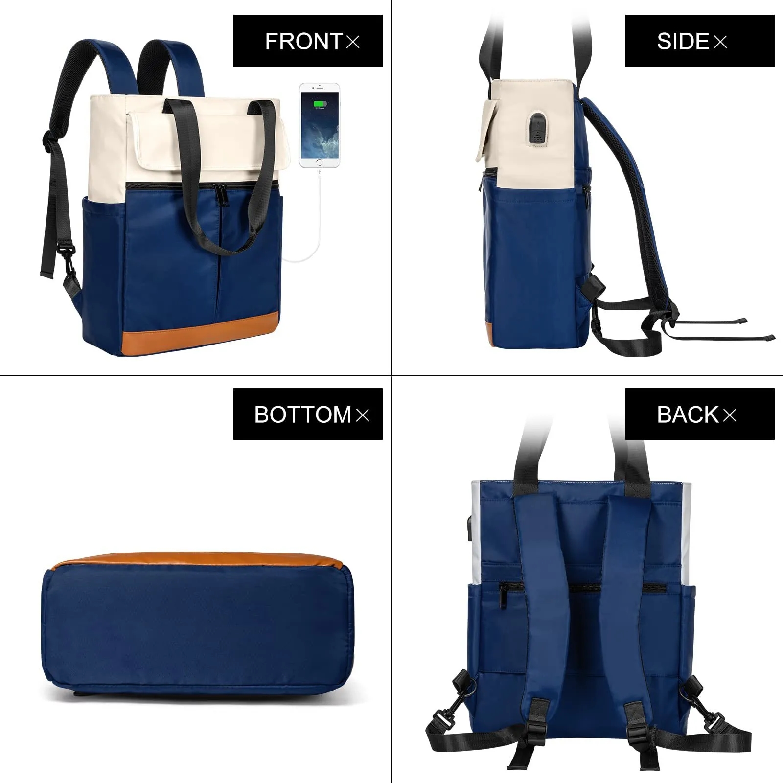 Large Travle Laptop Tote Backpack 4