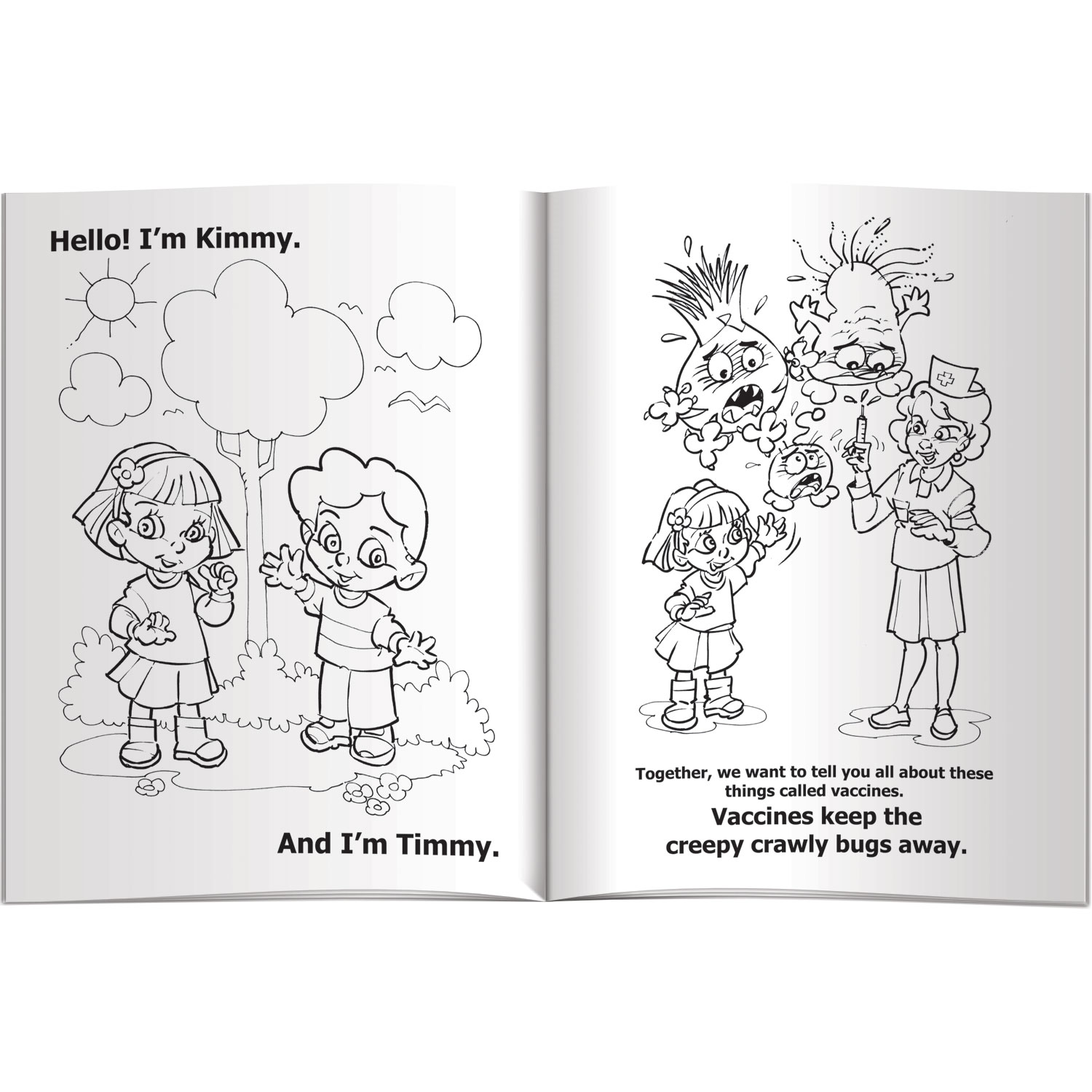 Coloring Book - Vaccines Keep the Creepy Crawlies Away: Immunize Today 1