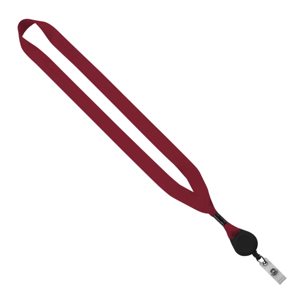 3/4" Polyester Lanyard with Metal Crimp & Retractable Badge Reel 332