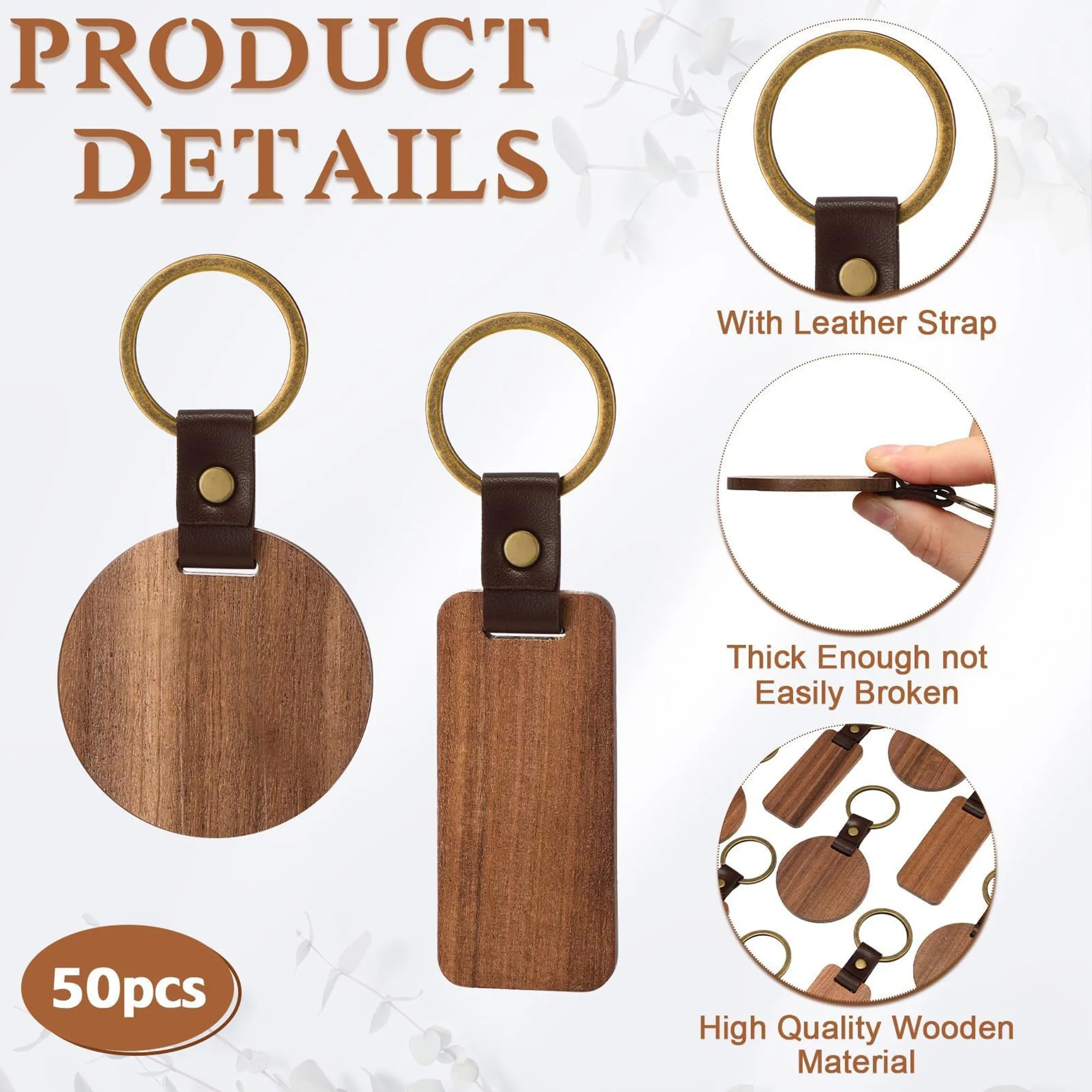 Custom Engraved Walnut Keychain 3