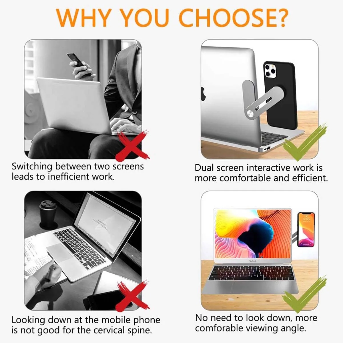 Multicolor Magnetic Laptop Expansion Bracket Phone Holder 2
