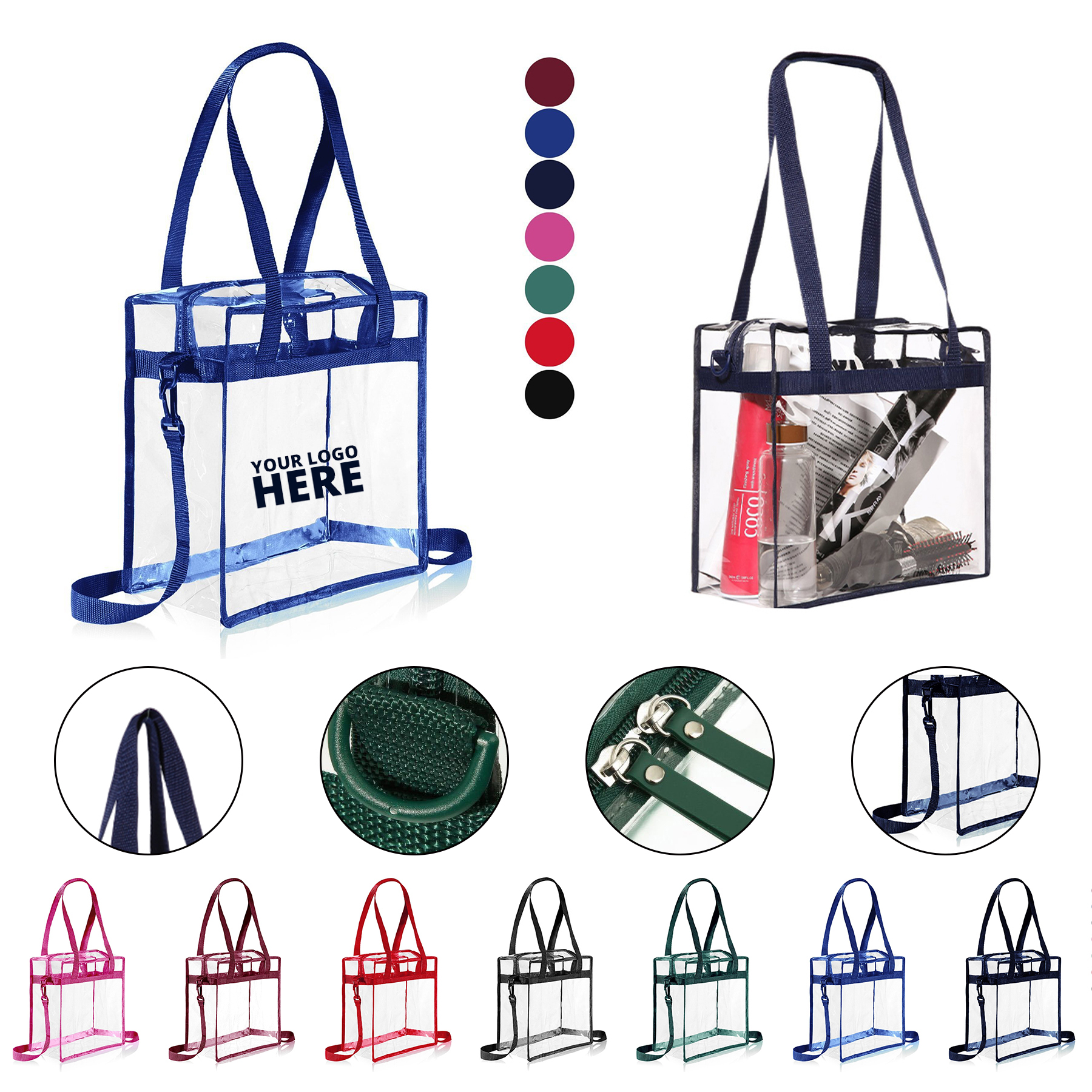 Large Transparent Totes With Zipper 2