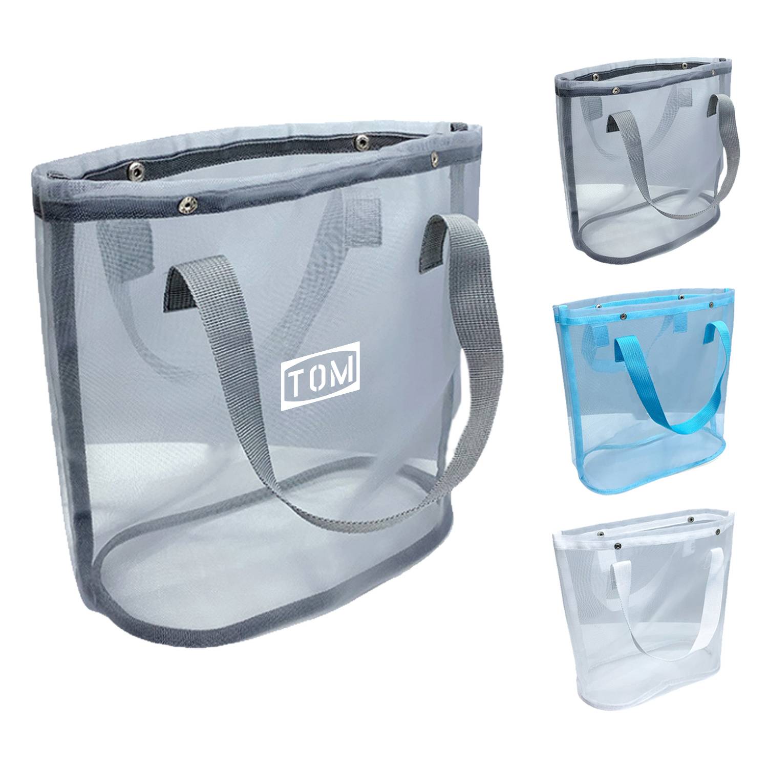Mesh Transparent Nylon Handheld High-Capacity Beach Bag 4