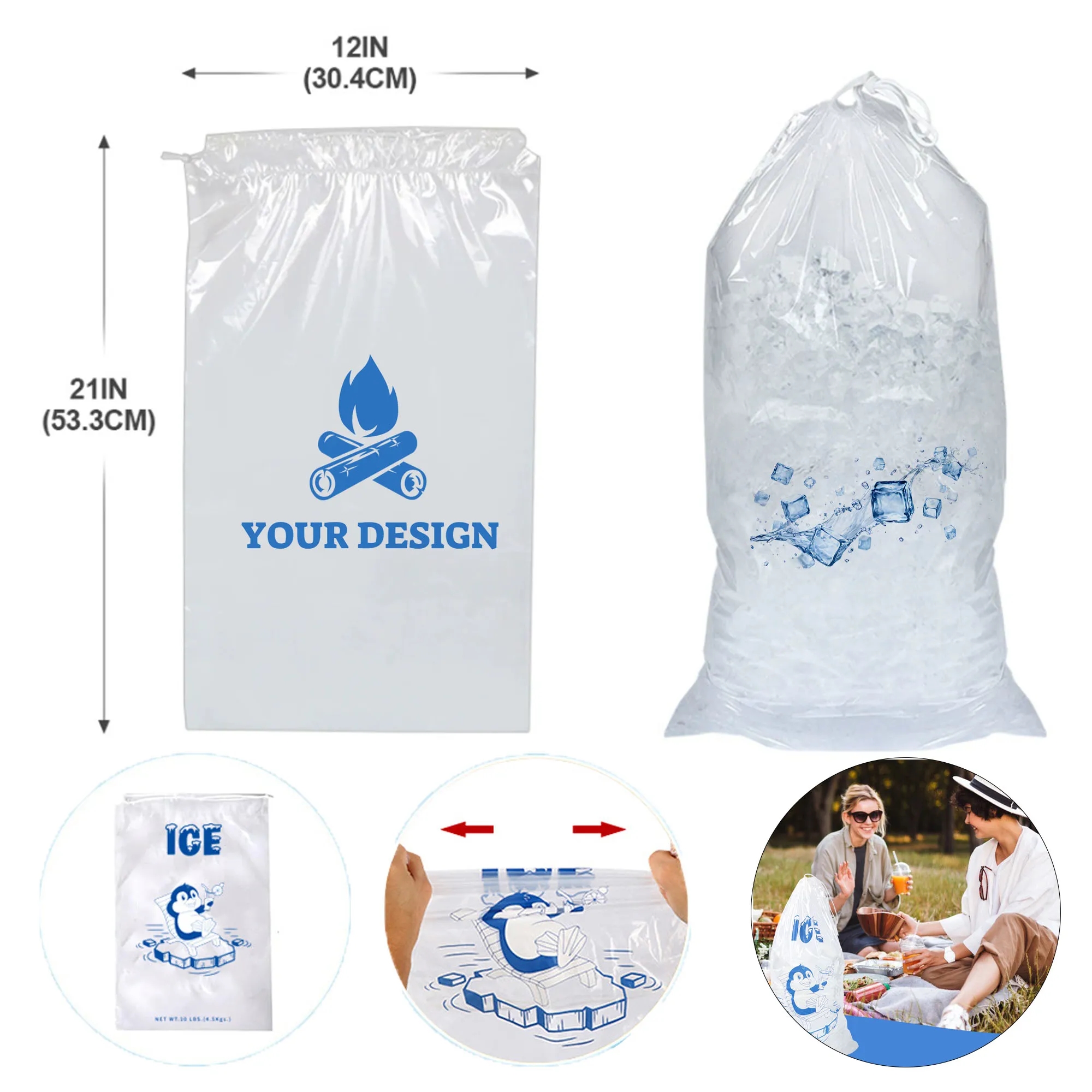 Personalized Drawstring Ice Bags for Convenient Cooling 3