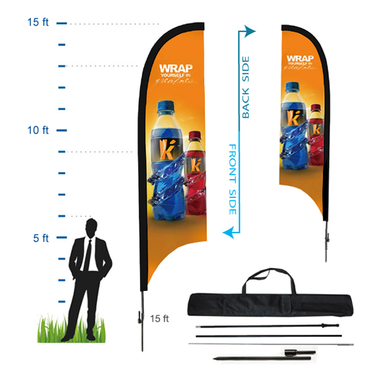 15 ft. Concave Advertising Flag Kit 5 (Double Sided) 2