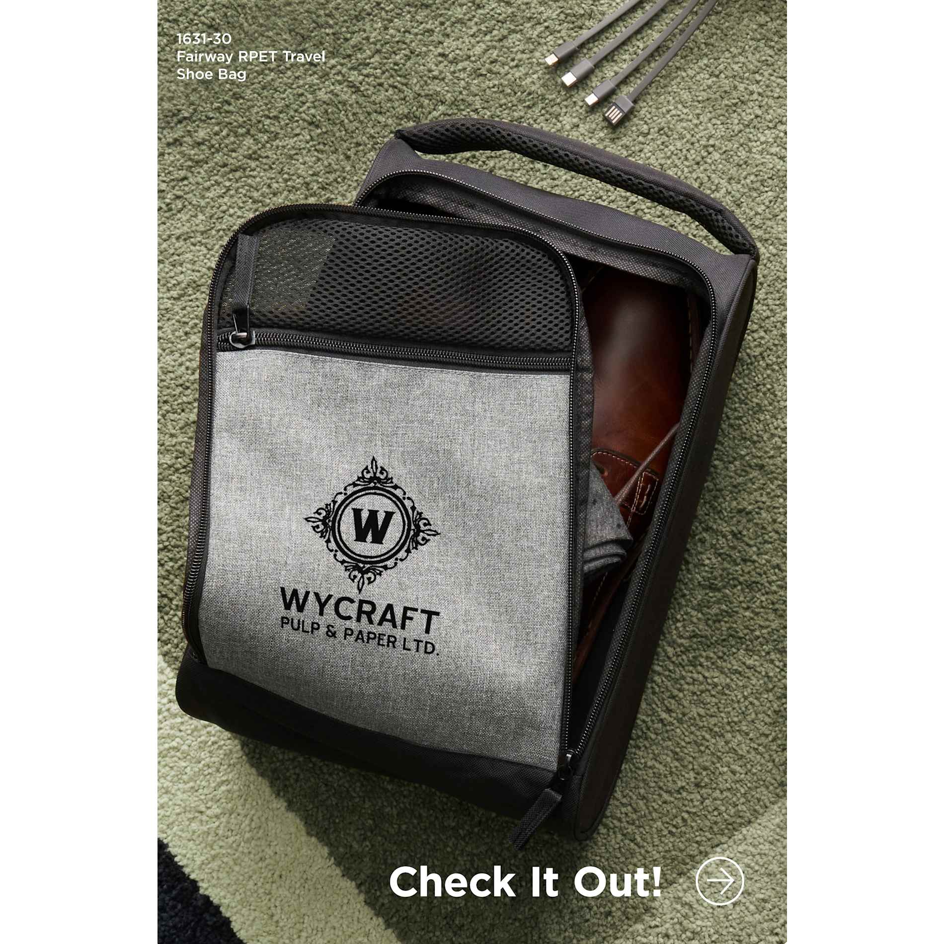 Fairway RPET Travel Shoe Bag, custom luggage with logo imprint 33