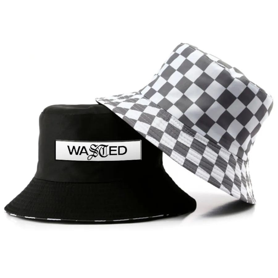 Checkered Cotton Bucket Hat 1