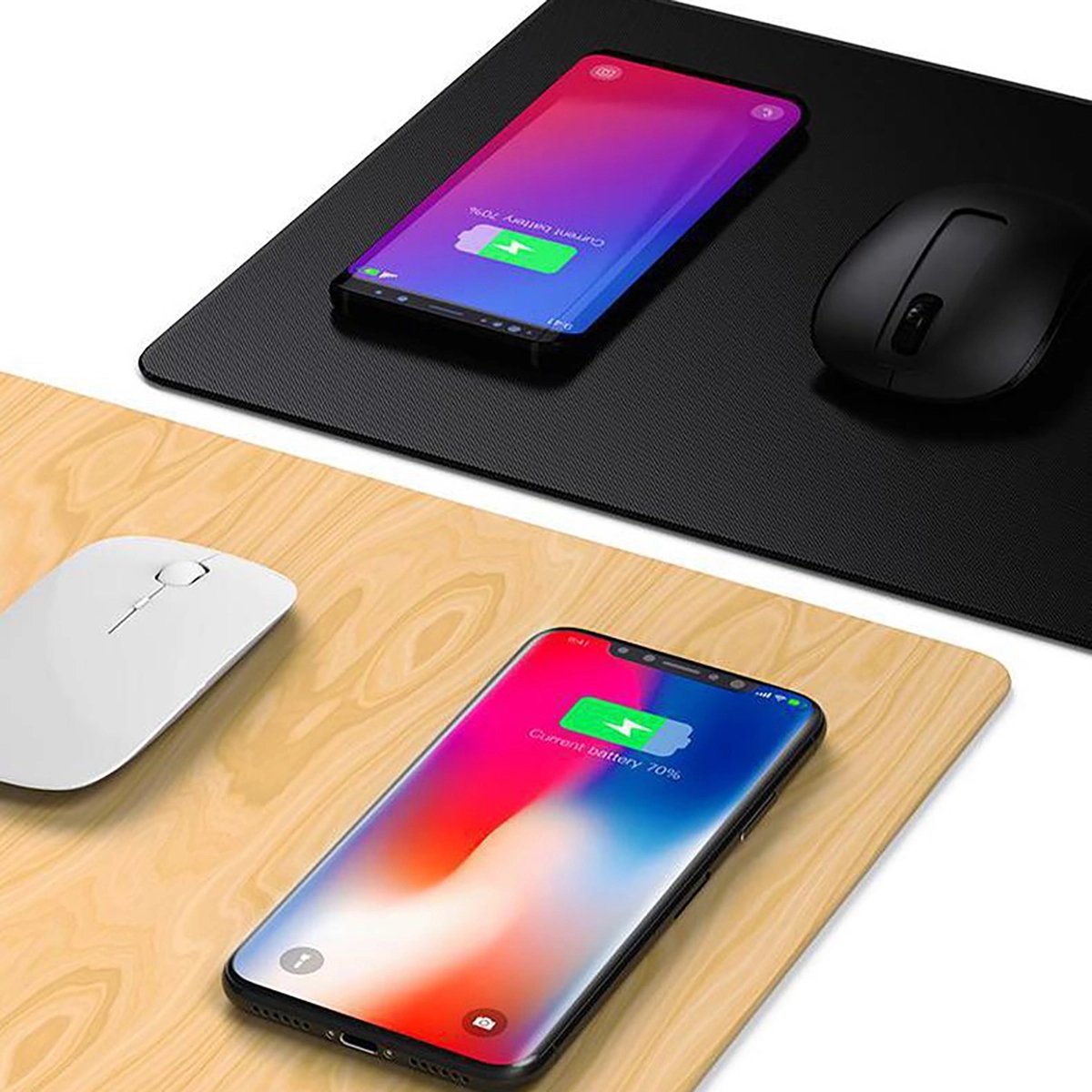 Wooden Qi 15W Wireless Chargers Mouse Pad Mat 5