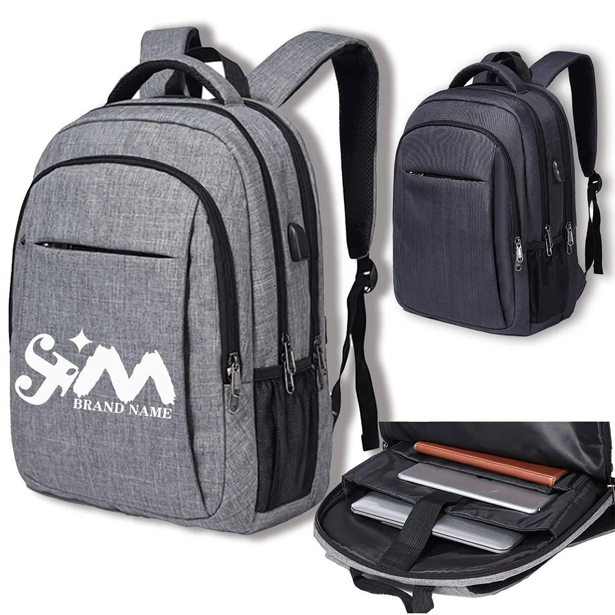 Anti Theft Simple Slim Travel Backpacks With Charging Port 2
