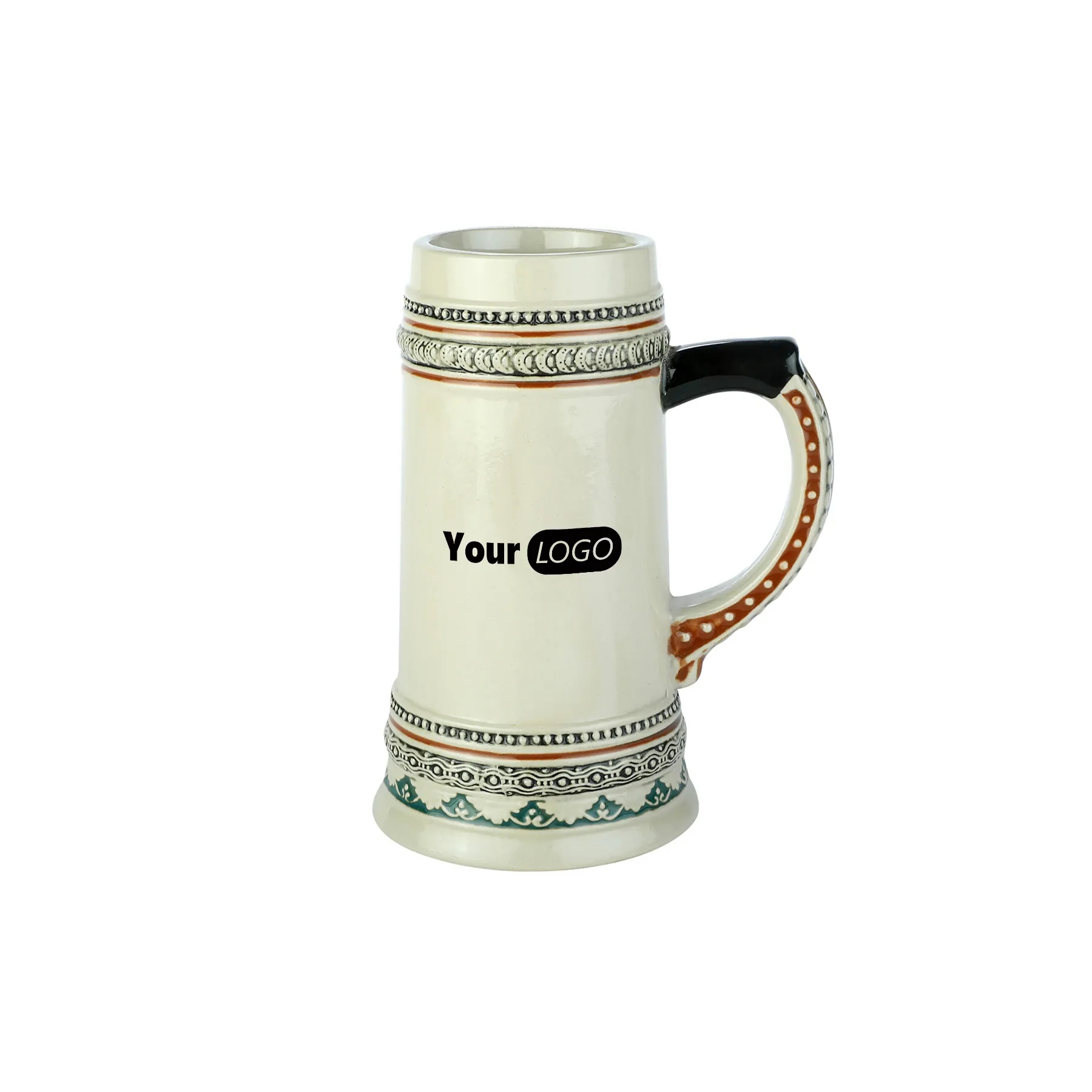 15 oz Vintage German Ceramic Beer Mug 5
