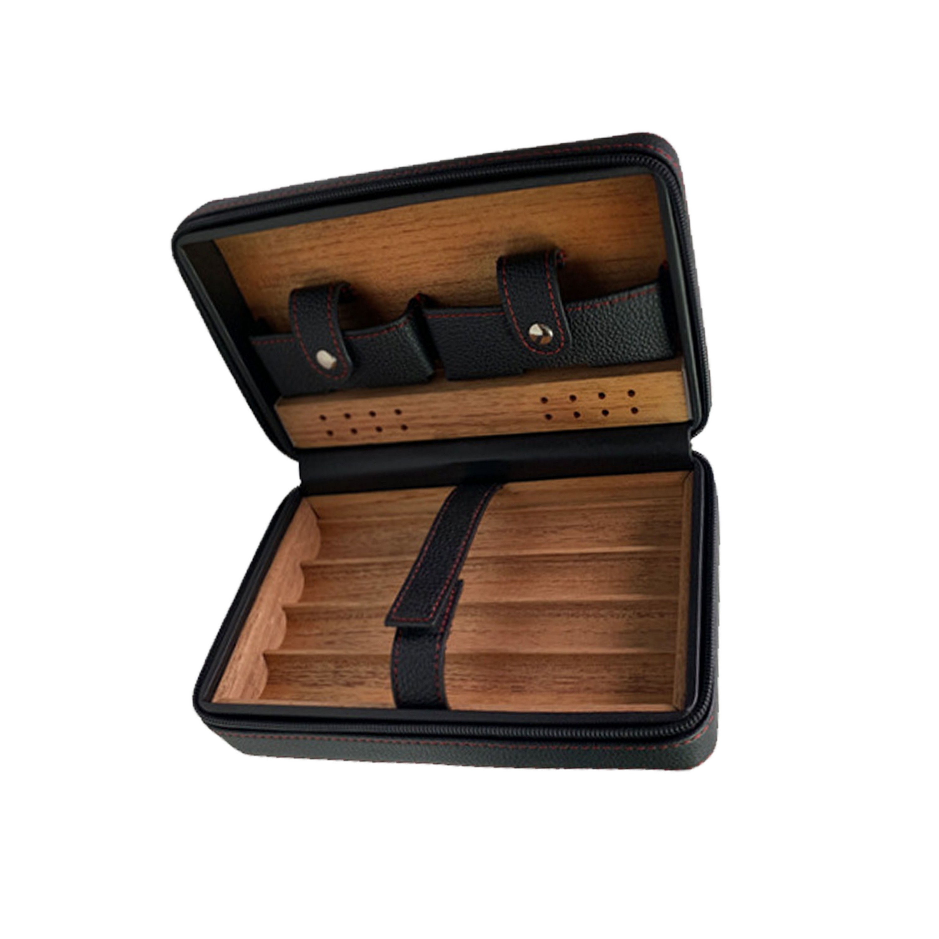 4-Finger Portable Travel Leather Cigar Case-Ocean 4
