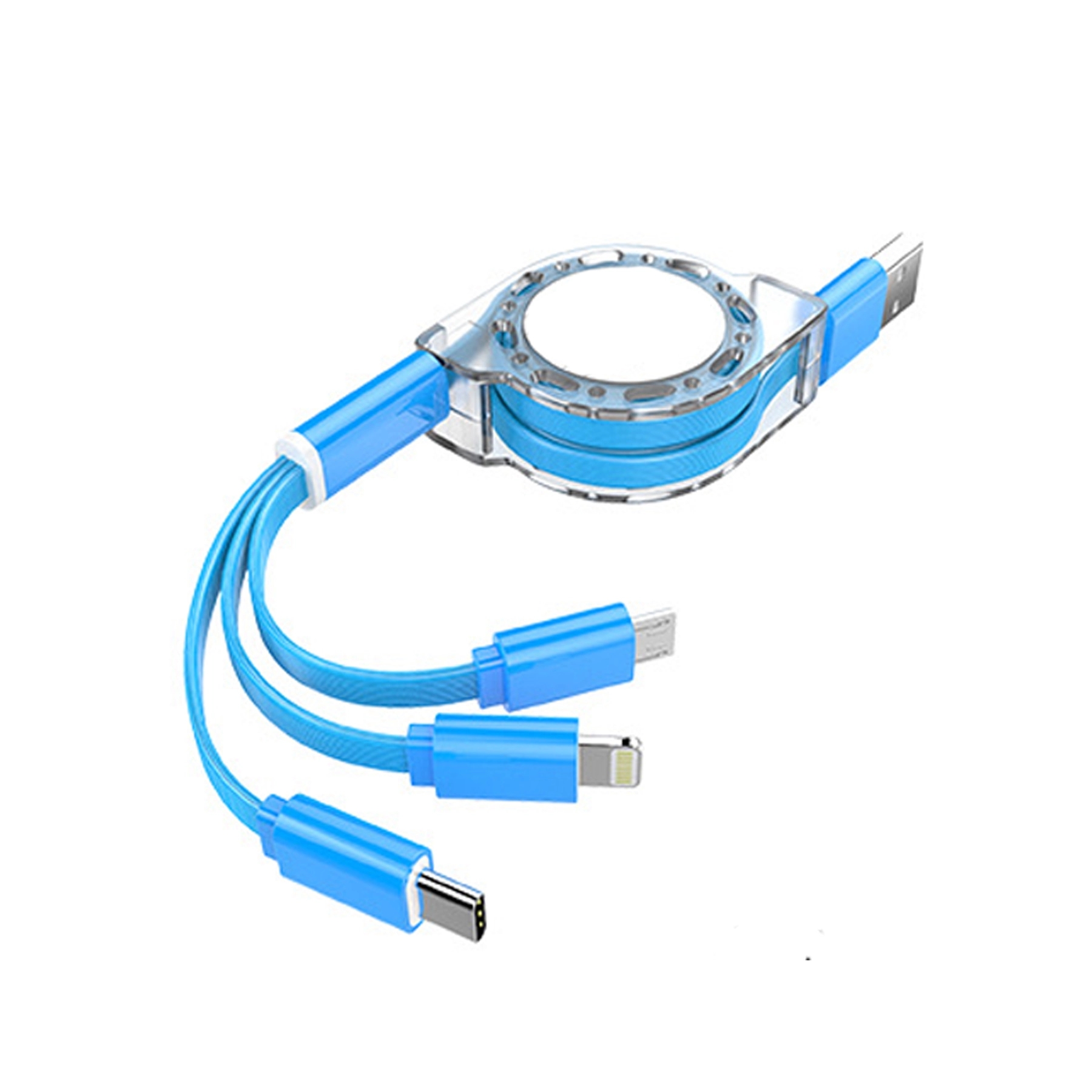 3-In-1 Retractable USB Data Cable 4
