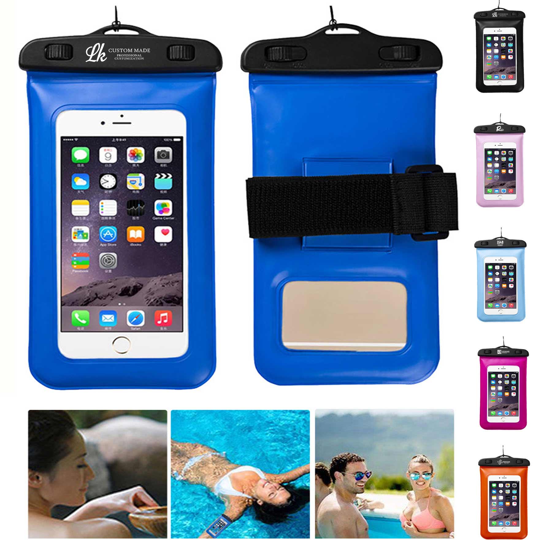Waterproof Phone Pouch with Arm Band and Lanyard 1