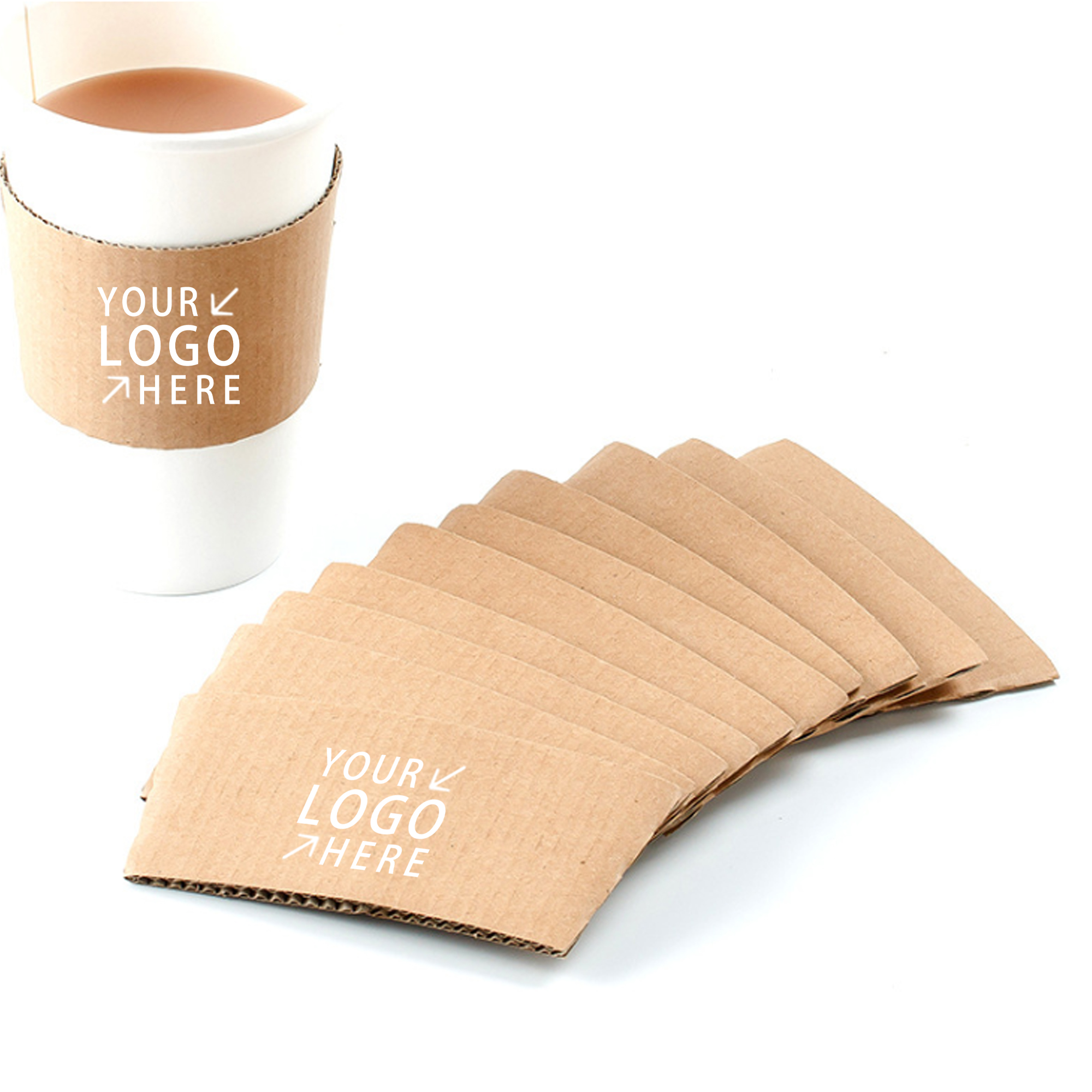 Kraft Paper Beverage Holder Cup Sleeves 2