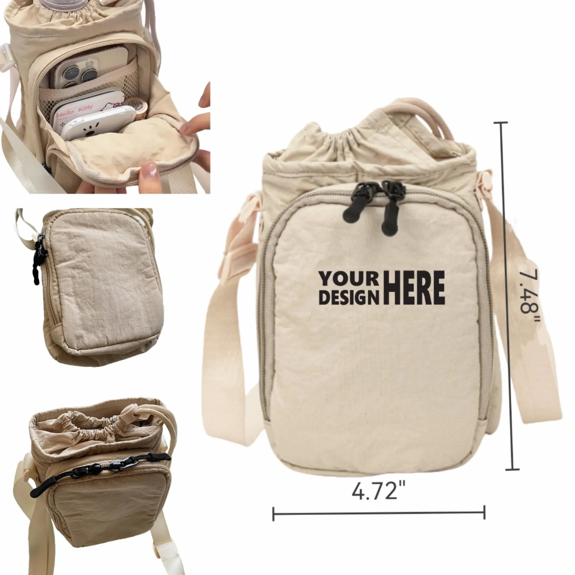 Unisex Outdoor Crossbody Bag, Water Bottle Phone Bag 6