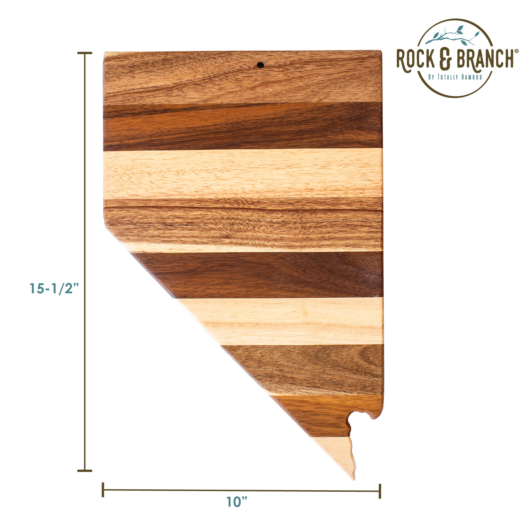 Rock & Branch® Shiplap Series Nevada State Shaped Wood Serving and Cutting Board 6