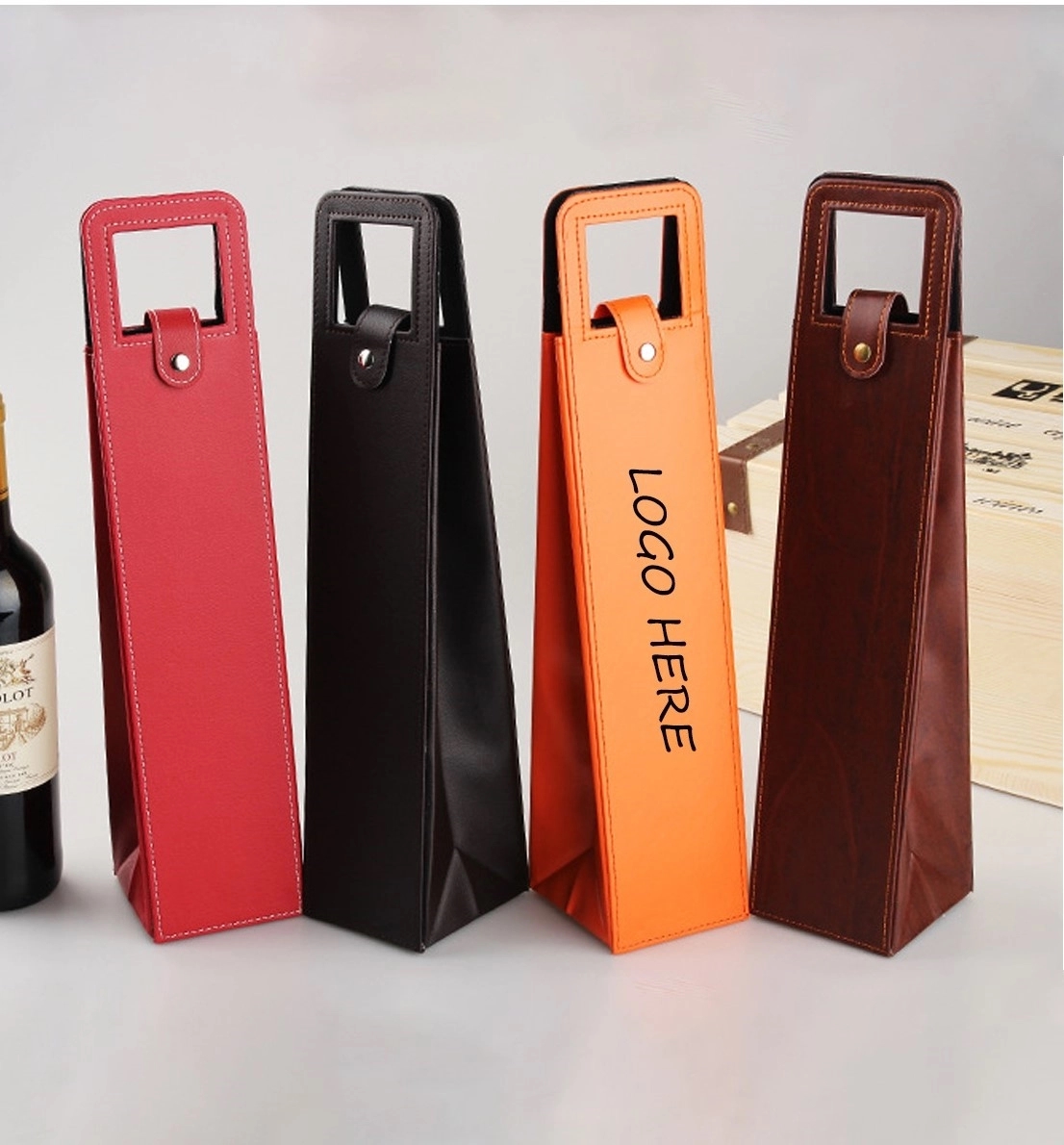 Leatherette Wine Bottle Bag 2