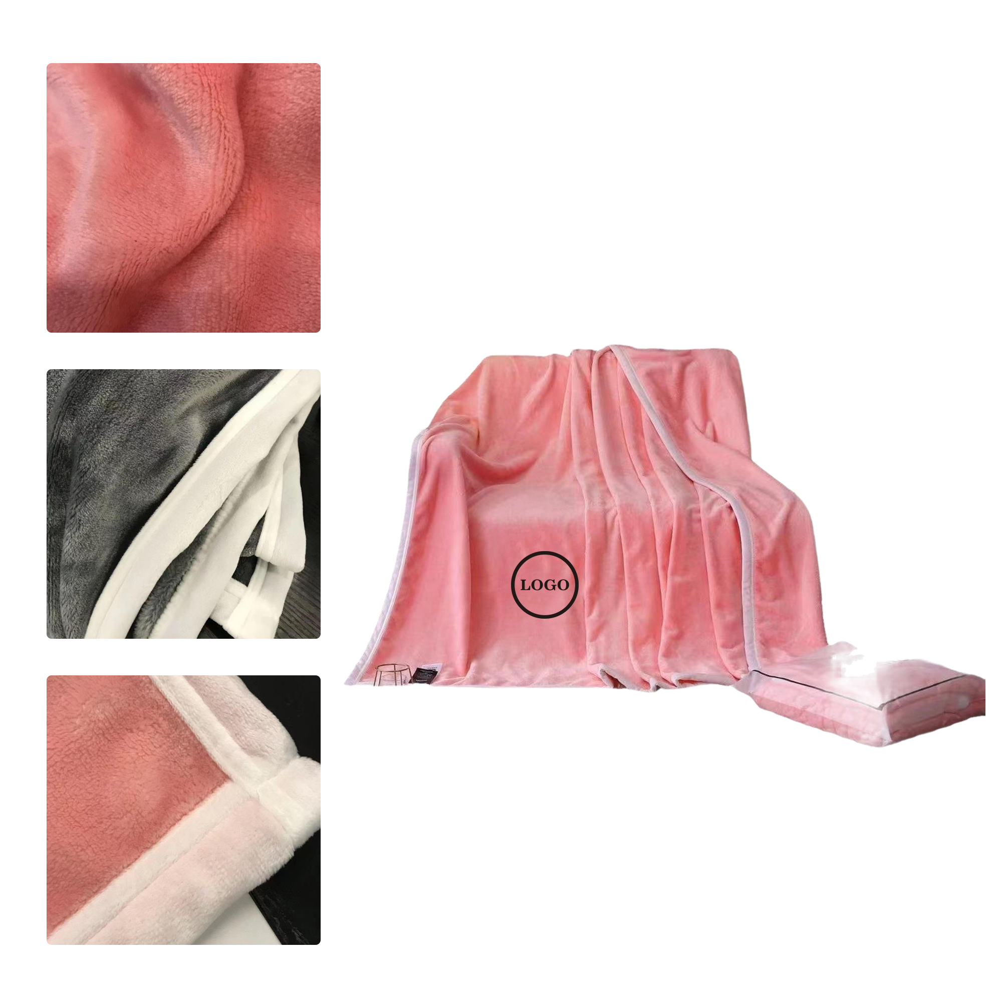 MOQ 50 Embroidered Flannel Blanket 2