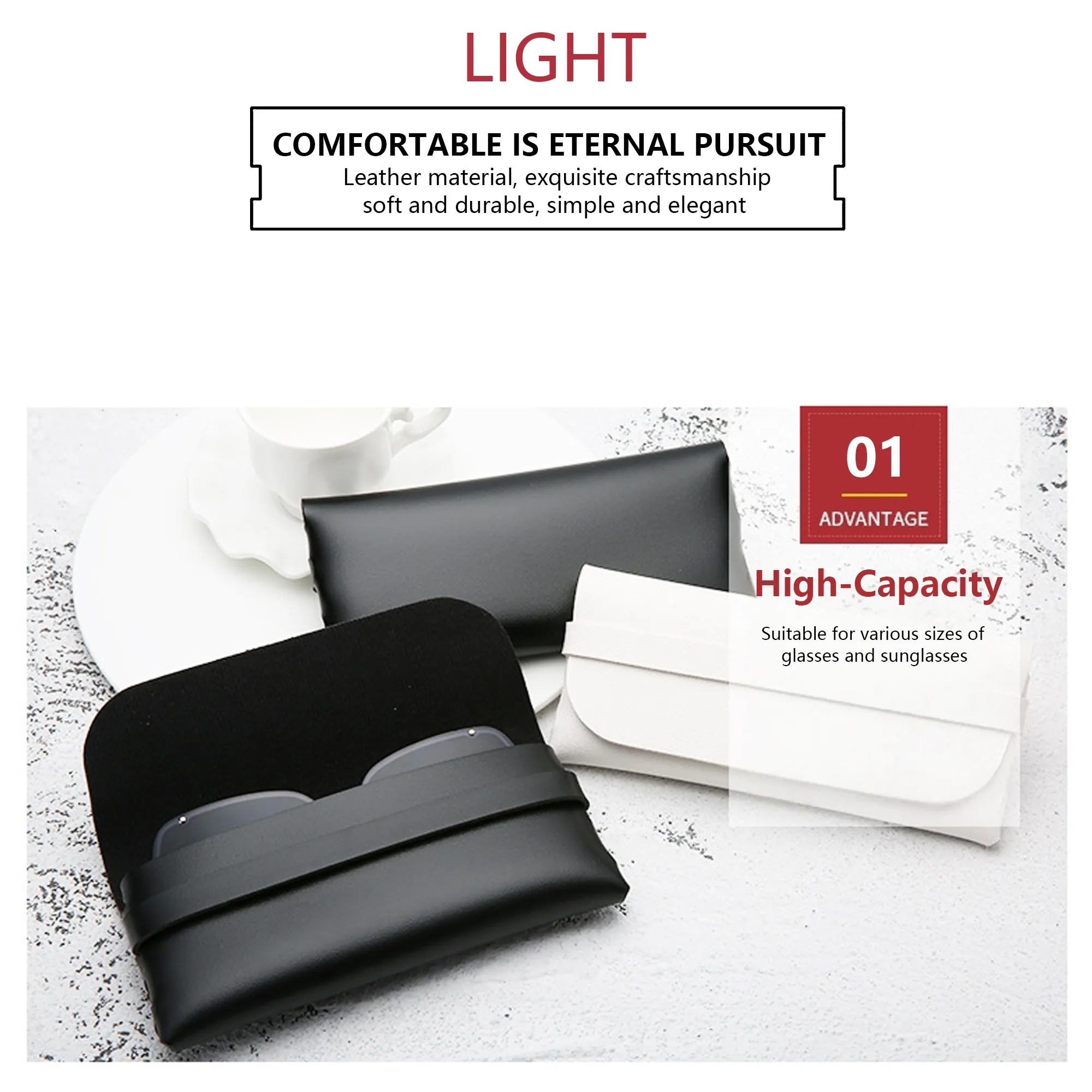Leather Portable Eyeglass Case Free Shipping 8