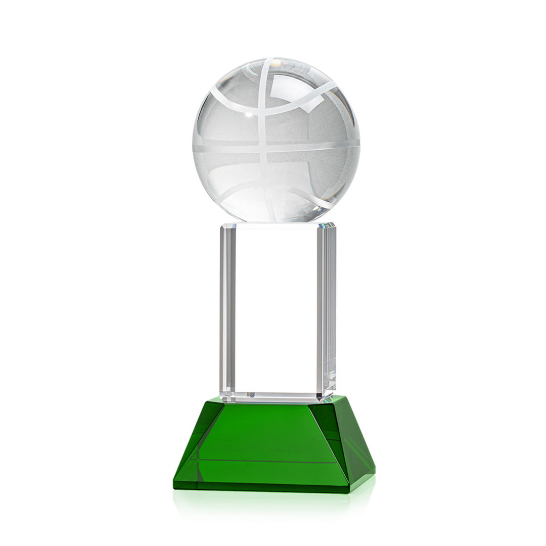 Basketball Award on Stowe Base - Green 12