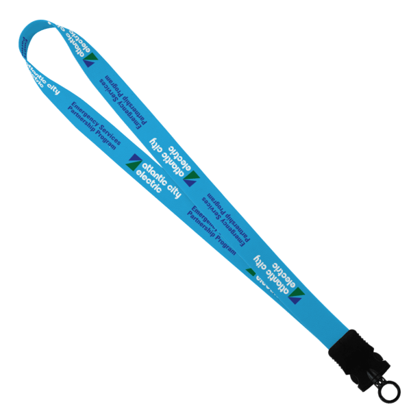 1" Dye-Sublimated Stretchy Elastic Lanyard with Plastic Snap-Buckle Release 1