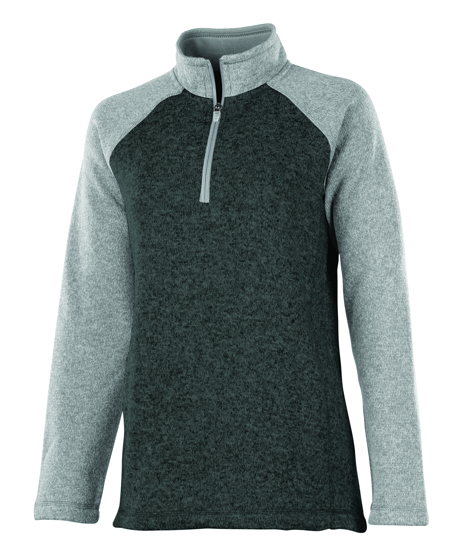 Women's Quarter Zip Color Blocked Heathered Fleece