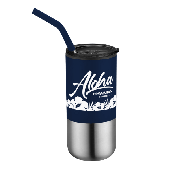 Destin 16oz Double Wall Tumbler w Straw 14