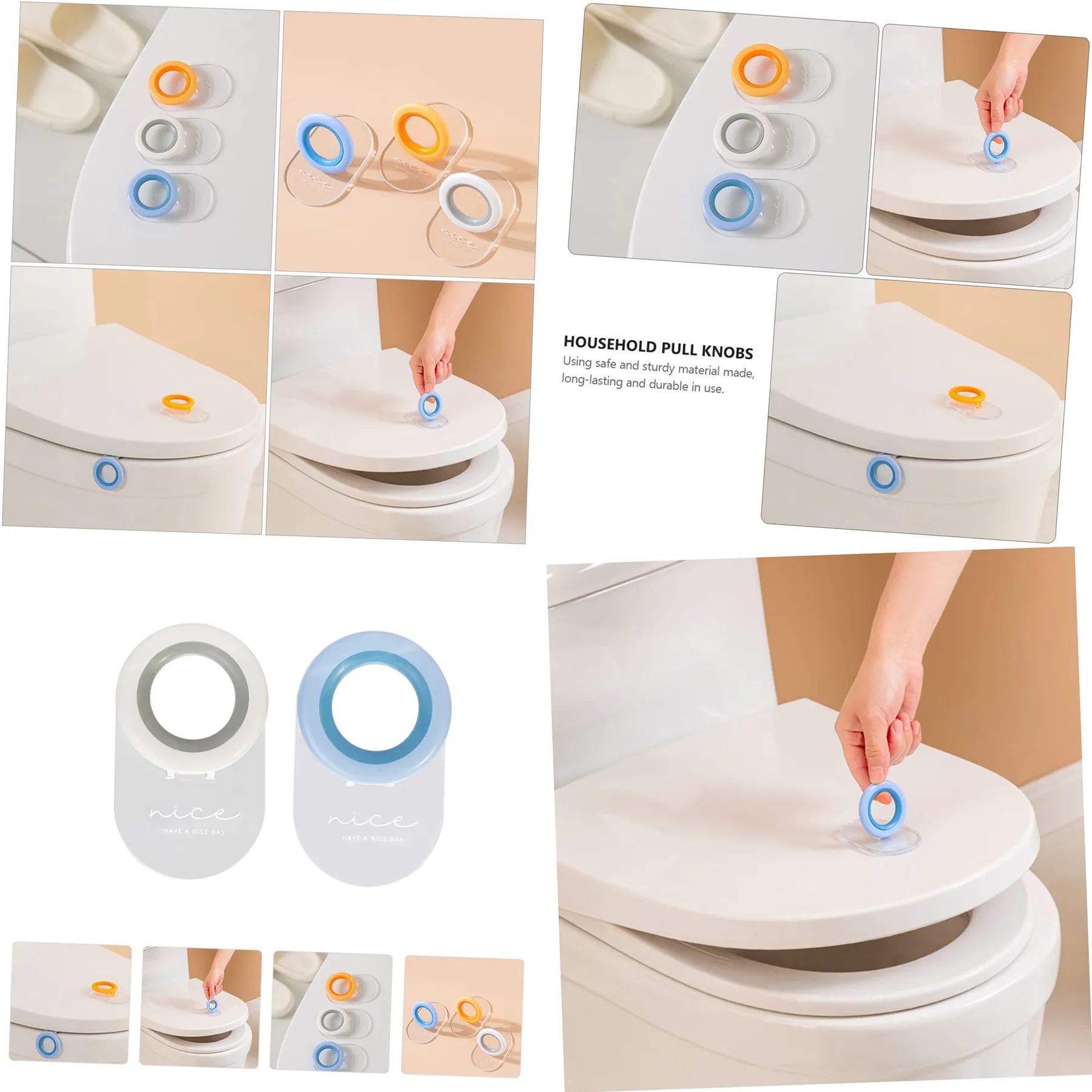 Toilet Plug Sticky Ring lid knob Opener 3