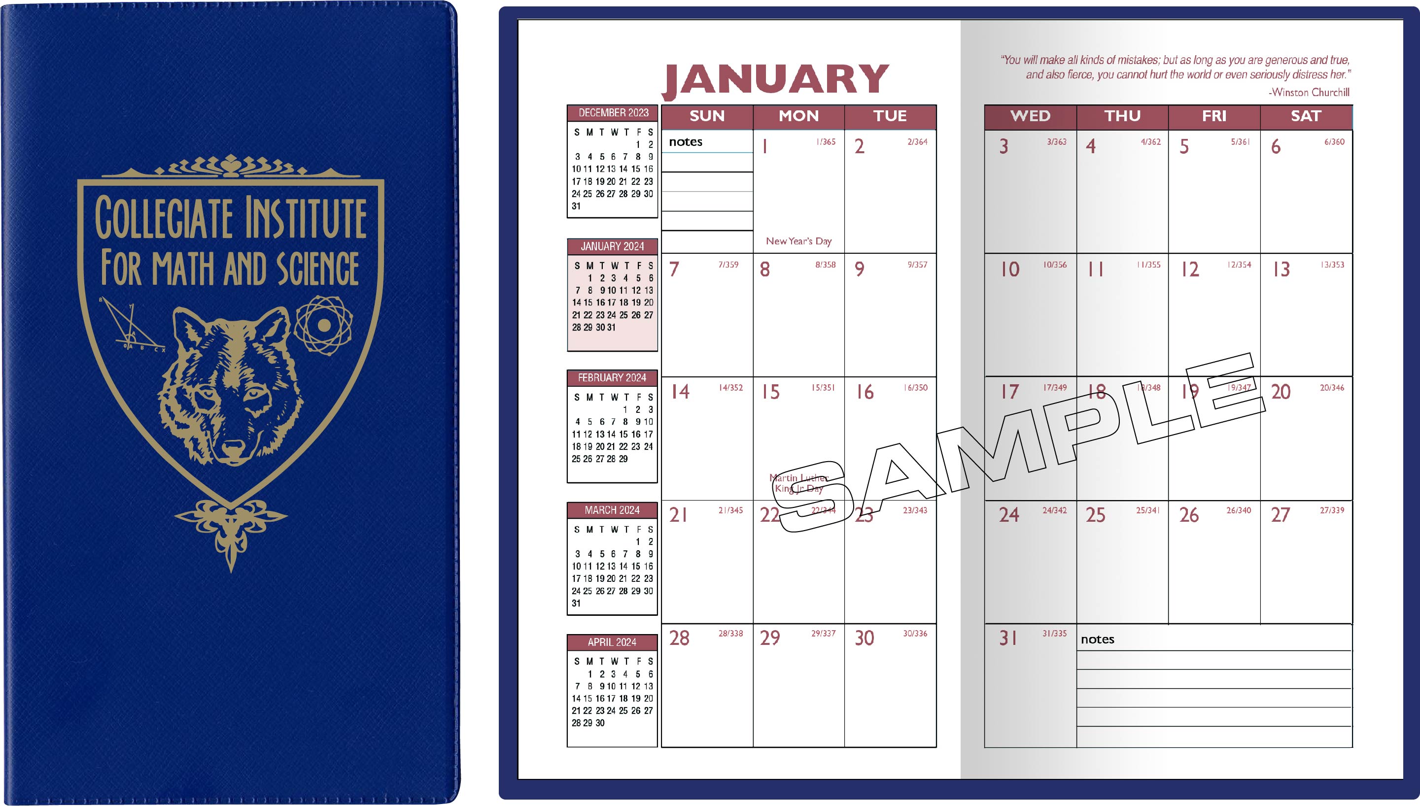 Standard Vinyl Monthly Pocket Planner 3