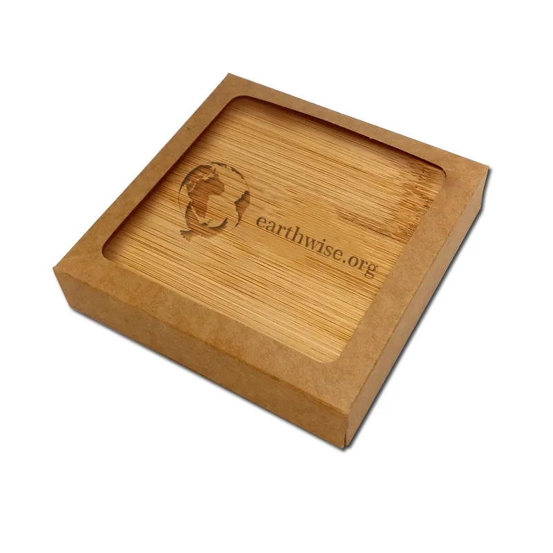 Laser Etched Bamboo Wood Coaster Set of 2 2
