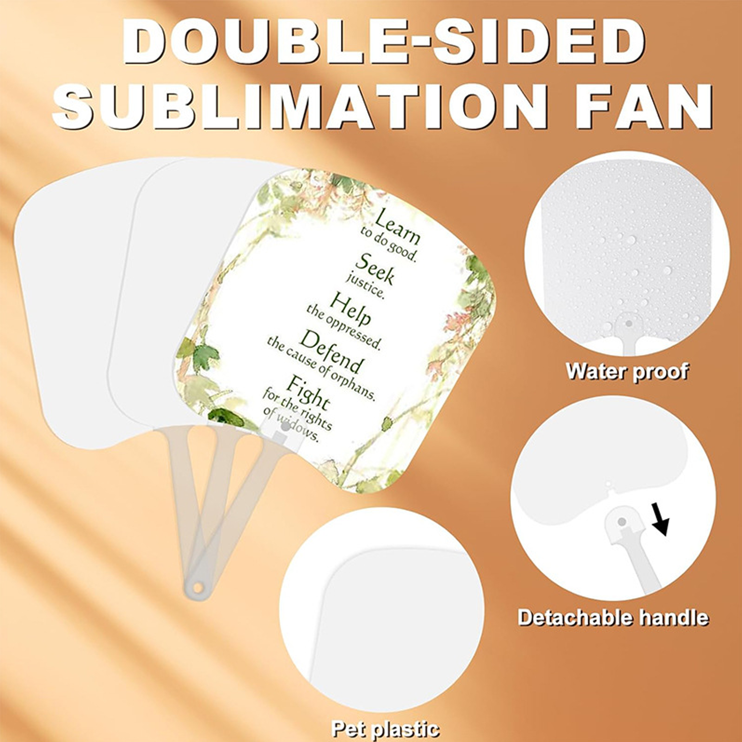 Double-Sided Sublimation Portable Handheld Fans 1