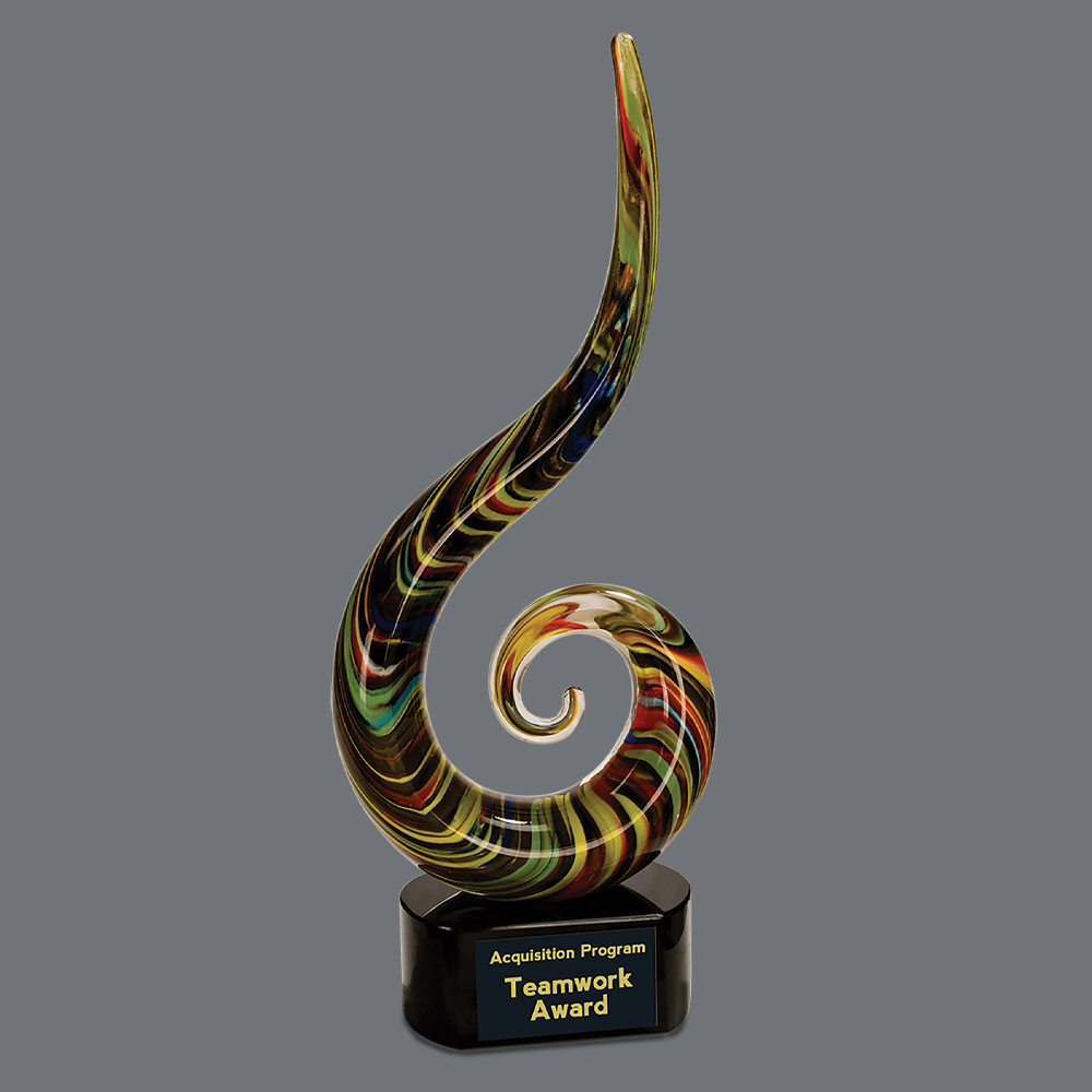 15 1/2" COLOR SWOOP ART GLASS 1