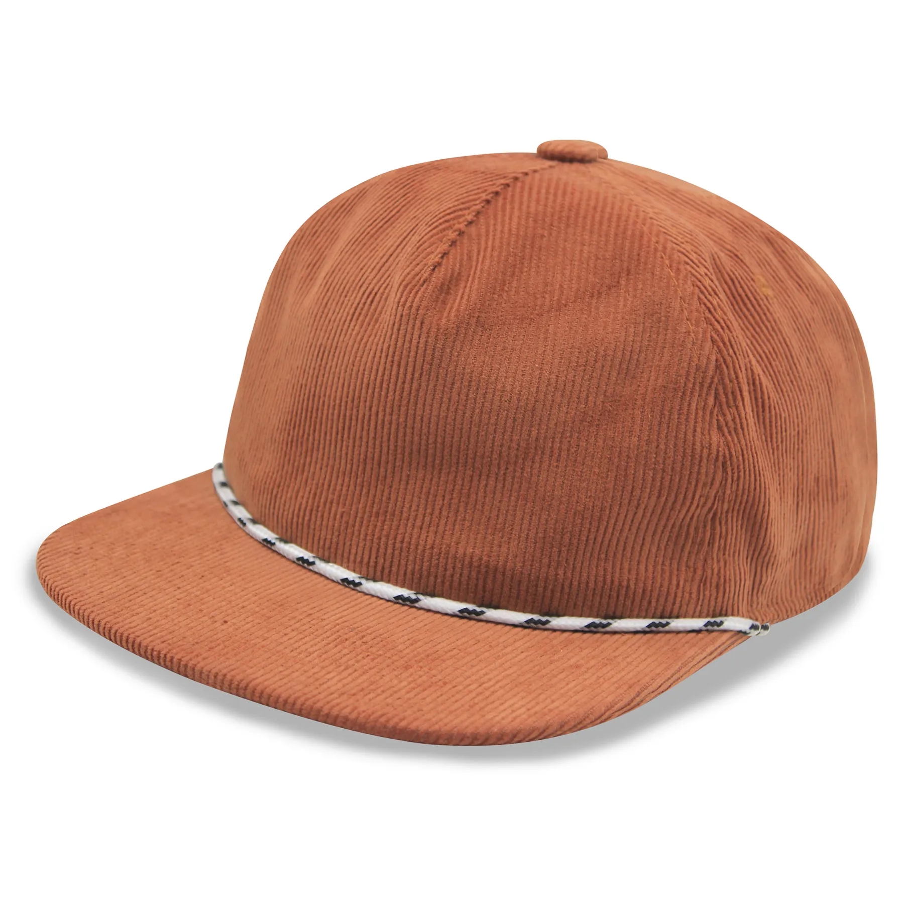 Corduroy Low Profile 5 Panel Unstructured Flat Bill Snapback
